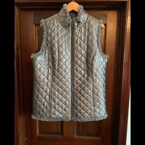 Denim & Co. Reversible Quilted and Sherpa Vest